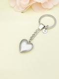 Best Christmas Gift Silver Heart Locket Pendant Keychain, Love, Keepsake Photo Frame Charm, Stainless Steel Initial Keychain, N4925