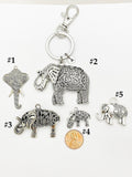 Best Christmas Gift, Silver Elephant Luck Keychain, Strength, Wisdom, Stability, Power, Lucky Charm, Stainless Steel Initial Keychain, N4931
