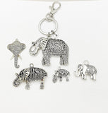 Best Christmas Gift, Silver Elephant Luck Keychain, Strength, Wisdom, Stability, Power, Lucky Charm, Stainless Steel Initial Keychain, N4931
