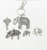 Best Christmas Gift, Silver Elephant Luck Keychain, Strength, Wisdom, Stability, Power, Lucky Charm, Stainless Steel Initial Keychain, N4931