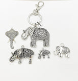 Best Christmas Gift, Silver Elephant Luck Keychain, Strength, Wisdom, Stability, Power, Lucky Charm, Stainless Steel Initial Keychain, N4931