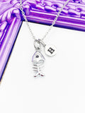 Fishbone Necklace, Best Christmas Gift, Personized Initial Jewelry, N4901