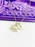 Elephant Necklace, Gold Luck Necklace, Best Christmas Gift, Personized Initial Jewelry, N4905