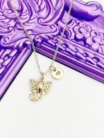 Elephant Necklace, Gold Luck Necklace, Best Christmas Gift, Personized Initial Jewelry, N4906