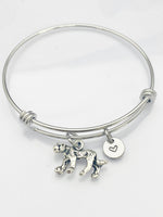 Lion Bracelet, Big Cat, Personized Initial Bracelet, N4955