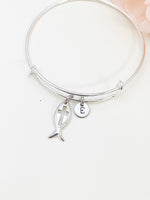 Fish Cross Bracelet, Personized Initial Bracelet, N4958