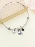 Phlebotomists Bracelet Gift, Silver Medical Blood Bottle Syringe Charm, Phlebotomy, Personized Initial Bracelet, N4953