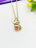 Swan Necklace, Beautiful Bird Swan Charm, Personized Initial Necklace, N4969