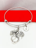 Silver Dragon Bracelet, Personized Initial Bracelet, AN53