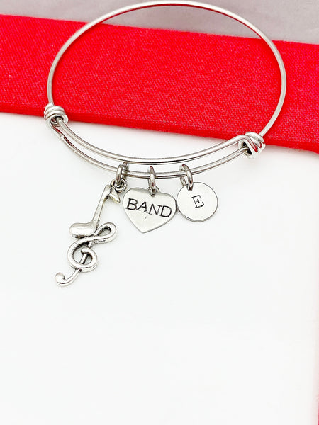 School Band Bracelet, Silver Music Note Bracelet, Music, Personized et, N306C
