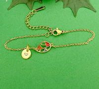 Fall Auttum Leaf Bracelet, Beautiful Leaf Charm, Bolo Bracelets option, Personized Initial Bracelet, N4947