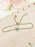 Horseshoe Evil Eye Bracelet, Luck Gift, Bolo Bracelets, Personized Initial Bracelet, N4948