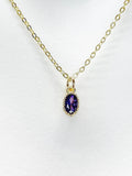 Purple Amethyst Cubic Zirconia Charms Necklace, Gold Necklace, Dainty Necklace, Delicate Jewelry, Minimal Necklace, Modern Necklace, N4990