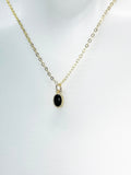 Black Cubic Zirconia Charms Necklace, Gold Necklace, Dainty Necklace, Delicate Jewelry, Minimal Necklace, Modern Necklace, N4994