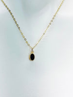 Black Cubic Zirconia Charms Necklace, Gold Necklace, Dainty Necklace, Delicate Jewelry, Minimal Necklace, Modern Necklace, N4994