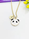 Panda Necklace, Cute Panda Charm, Personized Initial Necklace, N4968