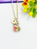 Swan Necklace, Beautiful Bird Swan Charm, Personized Initial Necklace, N4969