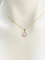 Best Christmas Gift for Girlfriend, Rose Quartz Necklace, Gold Teardrop Rose Quartz Necklace, Natural Gemstone Rose Quartz, N4988