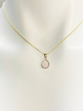 Best Christmas Gift for Girlfriend, Rose Quartz Necklace, Gold Teardrop Rose Quartz Necklace, Natural Gemstone Rose Quartz, N4988