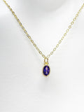 Purple Amethyst Cubic Zirconia Charms Necklace, Gold Necklace, Dainty Necklace, Delicate Jewelry, Minimal Necklace, Modern Necklace, N4990