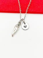 Hot Chili Pepper Necklace, Cheerleader Team Gifts Valentine Gift, Birthday Gift, Personized Initial Necklace, N5025