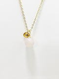 Rose Quartz Necklace, Natural Gemstone, Valentine Gift, Birthday Gift, Personized Initial Necklace, N5027