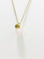 Rose Quartz Necklace, Natural Gemstone, Valentine Gift, Birthday Gift, Personized Initial Necklace, N5027