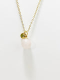 Rose Quartz Necklace, Natural Gemstone, Valentine Gift, Birthday Gift, Personized Initial Necklace, N5027