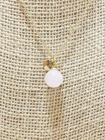 Rose Quartz Necklace, Natural Gemstone, Valentine Gift, Birthday Gift, Personized Initial Necklace, N5027