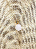 Rose Quartz Necklace, Natural Gemstone, Valentine Gift, Birthday Gift, Personized Initial Necklace, N5027