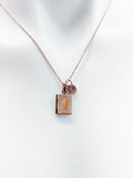 Rose Gold Book Locket Necklace, Tiny Book Locket Gifts, Bookworm Gift, Valentine Gift, Birthday Gift, Personized Initial Necklace, N5030
