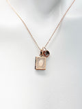 Rose Gold Book Locket Necklace, Tiny Book Locket Gifts, Bookworm Gift, Valentine Gift, Birthday Gift, Personized Initial Necklace, N5030