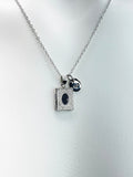 Silver Book Locket Necklace, Tiny Book Locket Gifts, Bookworm Gift, Valentine Gift, Birthday Gift, Personized Initial Necklace, N5031