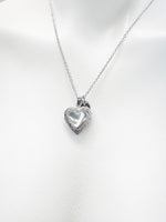 Silver Heart Locket Necklace, Stainless Steel Heart Locket Gift, Valentine Gift, Birthday Gift, Personized Initial Necklace, N5032