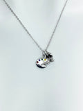Silver Artist Palette Necklace, Valentine Gift, Birthday Gift, Personized Initial Necklace, N5033