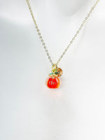 Red Pear Fruit Necklace, Girlfriends Gift, Birthday Gift, Personized Initial Necklace, N5043