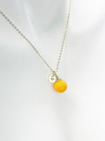 Orange Fruit Necklace, Foodie Gift, Girlfriends Gift, Birthday Gift, Personized Initial Necklace, N5045