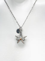 Winged Star Necklace, Valentine Gift, Birthday Gift, Personized Initial Necklace, N5048