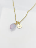 Lemon Plum Necklace, Foodie Gift, Girlfriends Gift, Birthday Gift, Personized Initial Necklace, N5053