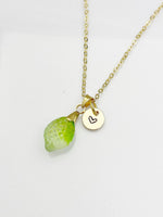 Lime Lemon Necklace, Foodie Gift, Girlfriends Gift, Birthday Gift, Personized Initial Necklace, N5054
