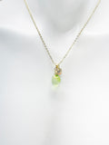 Lime Lemon Charm Necklace, Gold Tone Initial Pendant, N5054