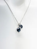 Silver Snowflake Obsidian Necklace, Natural Gemstone Jewelry, N5055