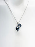 Silver Snowflake Obsidian Necklace, Natural Gemstone Jewelry, N5055