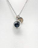 Silver Snowflake Obsidian Necklace, Natural Gemstone Jewelry, N5055
