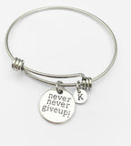 Never Give Up Bracelet, Birthday Gift, Personized Initial Bracelet, N5058