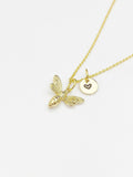 Bee Necklace, Gold Bee Necklace, Girlfriends Gift, Birthday Gift, Personized Initial Necklace, N5058