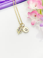 Clover Necklace, Cubic Zirconia Clover Jewelry, Delicate, Dainty, Simple, Minimalist, Gold Chain Necklace, N5061