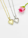 Tiny Heart Locket Necklace, Best Valentine Gift, Delicate Necklace, Dainty, Simple, Minimalist, Gold Chain Necklace, N5075