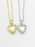 Tiny Heart Locket Necklace, Best Valentine Gift, Delicate Necklace, Dainty, Simple, Minimalist, Gold Chain Necklace, N5075