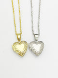 Tiny Heart Locket Necklace, Best Valentine Gift, Delicate Necklace, Dainty, Simple, Minimalist, Gold Chain Necklace, N5075